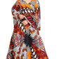 Sakkas Tale Women's Maxi Long Sleeve Wrap Dress with Pockets African Ankara Print