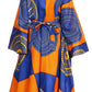 Sakkas Tale Women's Maxi Long Sleeve Wrap Dress with Pockets African Ankara Print