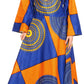 Sakkas Tale Women's Maxi Long Sleeve Wrap Dress with Pockets African Ankara Print