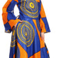 Sakkas Tale Women's Maxi Long Sleeve Wrap Dress with Pockets African Ankara Print