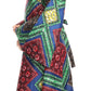 Sakkas Tale Women's Maxi Long Sleeve Wrap Dress with Pockets African Ankara Print