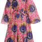 Sakkas Tale Women's Maxi Long Sleeve Wrap Dress with Pockets African Ankara Print
