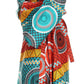 Sakkas Tale Women's Maxi Long Sleeve Wrap Dress with Pockets African Ankara Print
