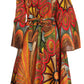 Sakkas Tale Women's Maxi Long Sleeve Wrap Dress with Pockets African Ankara Print
