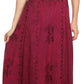 Sakkas Ashlay Adjustable Long Paneled Ruffled Cap Sleeve Scoop Neck Batik Dress