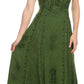 Sakkas Ashlay Adjustable Long Paneled Ruffled Cap Sleeve Scoop Neck Batik Dress