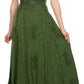 Sakkas Ashlay Adjustable Long Paneled Ruffled Cap Sleeve Scoop Neck Batik Dress