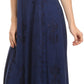 Sakkas Ashlay Adjustable Long Paneled Ruffled Cap Sleeve Scoop Neck Batik Dress