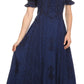 Sakkas Ashlay Adjustable Long Paneled Ruffled Cap Sleeve Scoop Neck Batik Dress