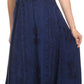 Sakkas Ashlay Adjustable Long Paneled Ruffled Cap Sleeve Scoop Neck Batik Dress