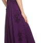 Sakkas Ashlay Adjustable Long Paneled Ruffled Cap Sleeve Scoop Neck Batik Dress