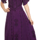 Sakkas Ashlay Adjustable Long Paneled Ruffled Cap Sleeve Scoop Neck Batik Dress