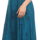 Sakkas Ashlay Adjustable Long Paneled Ruffled Cap Sleeve Scoop Neck Batik Dress