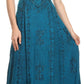 Sakkas Ashlay Adjustable Long Paneled Ruffled Cap Sleeve Scoop Neck Batik Dress