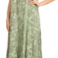 Sakkas Paak Tall Long Batik Paisely Print Ruffle Hem Lined Caftan Tank Top Dress