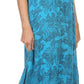 Sakkas Paak Tall Long Batik Paisely Print Ruffle Hem Lined Caftan Tank Top Dress