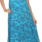 Sakkas Paak Tall Long Batik Paisely Print Ruffle Hem Lined Caftan Tank Top Dress