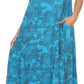 Sakkas Paak Tall Long Batik Paisely Print Ruffle Hem Lined Caftan Tank Top Dress