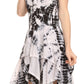 Sakkas Paige Mid Length Handkerchief Tank Top Spaghetti Strap Dress With Tie Dye