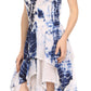 Sakkas Paige Mid Length Handkerchief Tank Top Spaghetti Strap Dress With Tie Dye