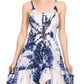 Sakkas Paige Mid Length Handkerchief Tank Top Spaghetti Strap Dress With Tie Dye