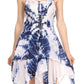 Sakkas Paige Mid Length Handkerchief Tank Top Spaghetti Strap Dress With Tie Dye