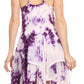 Sakkas Paige Mid Length Handkerchief Tank Top Spaghetti Strap Dress With Tie Dye