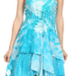 Sakkas Paige Mid Length Handkerchief Tank Top Spaghetti Strap Dress With Tie Dye