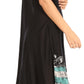 Sakkas Elisha Mid Length Batik Caftan Embroidered Cap Sleeves Floral Pattern