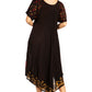 Sakkas Elisha Mid Length Batik Caftan Embroidered Cap Sleeves Floral Pattern