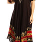 Sakkas Elisha Mid Length Batik Caftan Embroidered Cap Sleeves Floral Pattern