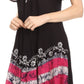 Sakkas Elisha Mid Length Batik Caftan Embroidered Cap Sleeves Floral Pattern