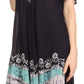 Sakkas Elisha Mid Length Batik Caftan Embroidered Cap Sleeves Floral Pattern
