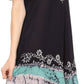 Sakkas Elisha Mid Length Batik Caftan Embroidered Cap Sleeves Floral Pattern