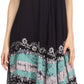 Sakkas Elisha Mid Length Batik Caftan Embroidered Cap Sleeves Floral Pattern