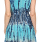 Sakkas Ganya Mid Length Ruffled Bottom Sleeveless Ombre Tie Dye Wash Batik Dress
