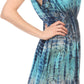 Sakkas Ganya Mid Length Ruffled Bottom Sleeveless Ombre Tie Dye Wash Batik Dress