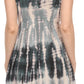 Sakkas Ganya Mid Length Ruffled Bottom Sleeveless Ombre Tie Dye Wash Batik Dress