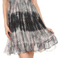 Sakkas Ganya Mid Length Ruffled Bottom Sleeveless Ombre Tie Dye Wash Batik Dress