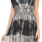 Sakkas Ganya Mid Length Ruffled Bottom Sleeveless Ombre Tie Dye Wash Batik Dress