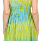 Sakkas Ganya Mid Length Ruffled Bottom Sleeveless Ombre Tie Dye Wash Batik Dress