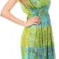 Sakkas Ganya Mid Length Ruffled Bottom Sleeveless Ombre Tie Dye Wash Batik Dress
