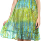 Sakkas Ganya Mid Length Ruffled Bottom Sleeveless Ombre Tie Dye Wash Batik Dress