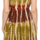 Sakkas Ganya Mid Length Ruffled Bottom Sleeveless Ombre Tie Dye Wash Batik Dress