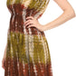 Sakkas Ganya Mid Length Ruffled Bottom Sleeveless Ombre Tie Dye Wash Batik Dress