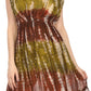 Sakkas Ganya Mid Length Ruffled Bottom Sleeveless Ombre Tie Dye Wash Batik Dress