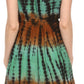 Sakkas Ganya Mid Length Ruffled Bottom Sleeveless Ombre Tie Dye Wash Batik Dress