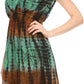 Sakkas Ganya Mid Length Ruffled Bottom Sleeveless Ombre Tie Dye Wash Batik Dress