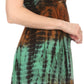 Sakkas Ganya Mid Length Ruffled Bottom Sleeveless Ombre Tie Dye Wash Batik Dress
