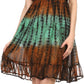Sakkas Ganya Mid Length Ruffled Bottom Sleeveless Ombre Tie Dye Wash Batik Dress